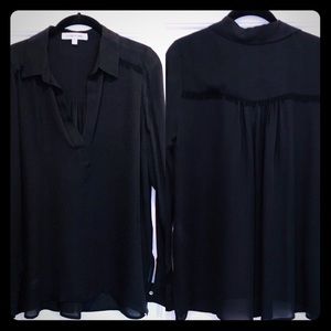 Elizabeth & James black blouse with fringing